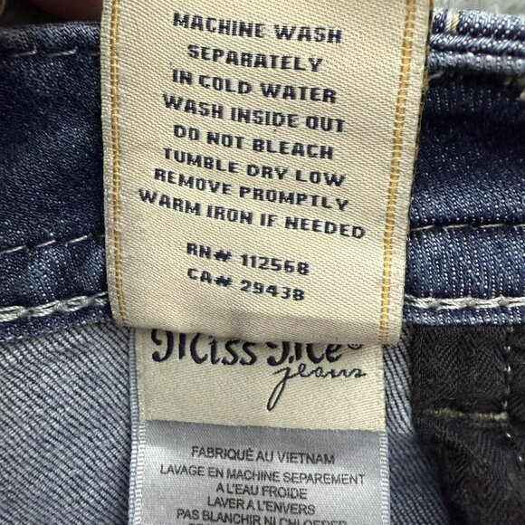 Miss Me Jeans Womens 33 Blue Mid Rise Boot Boho Embroidered Pockets Y2K Denim - Picture 10 of 12